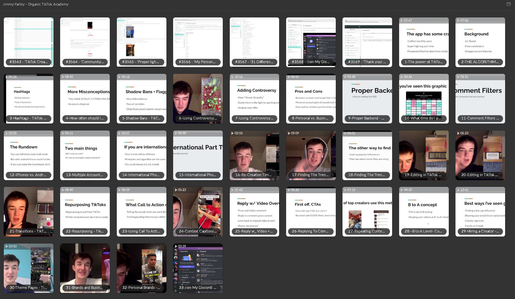 Jimmy Farley - Organic Tiktok Academy proof