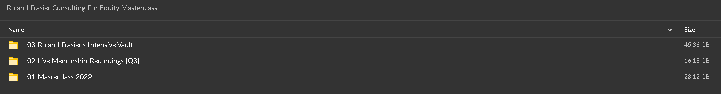 Roland Frasier - Consulting For Equity Masterclass proof