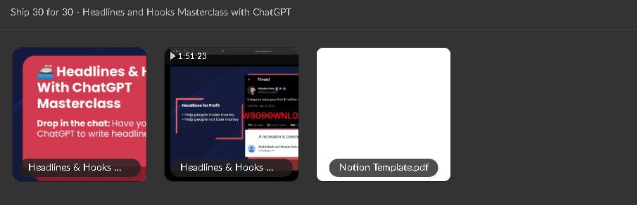 Ship30For30 - Headlines & Hooks Masterclass with ChatGPT Updated proof