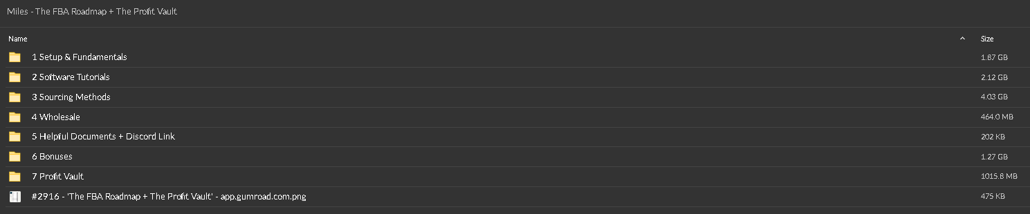 Miles - The FBA Roadmap + The Profit Vault proof