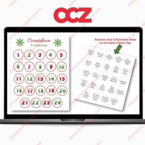 PLR Printable Christmas Advent Calendar 2021 Calendar
